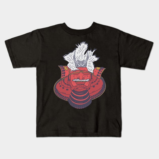 Takeda Shingen - Samurai Helmet - Feudal Lord Kids T-Shirt by DeWinnes